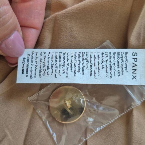 Spanx Women's Perfect Asymmetrical Blazer Toffe Tan Size S - Picture 8 of 12